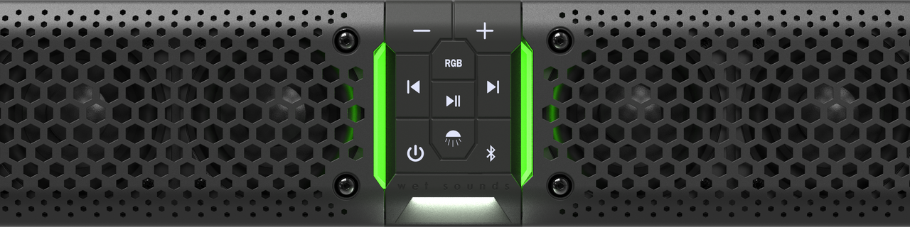 Wet Sounds Stealth XT 8 Control Pad Closeup Green