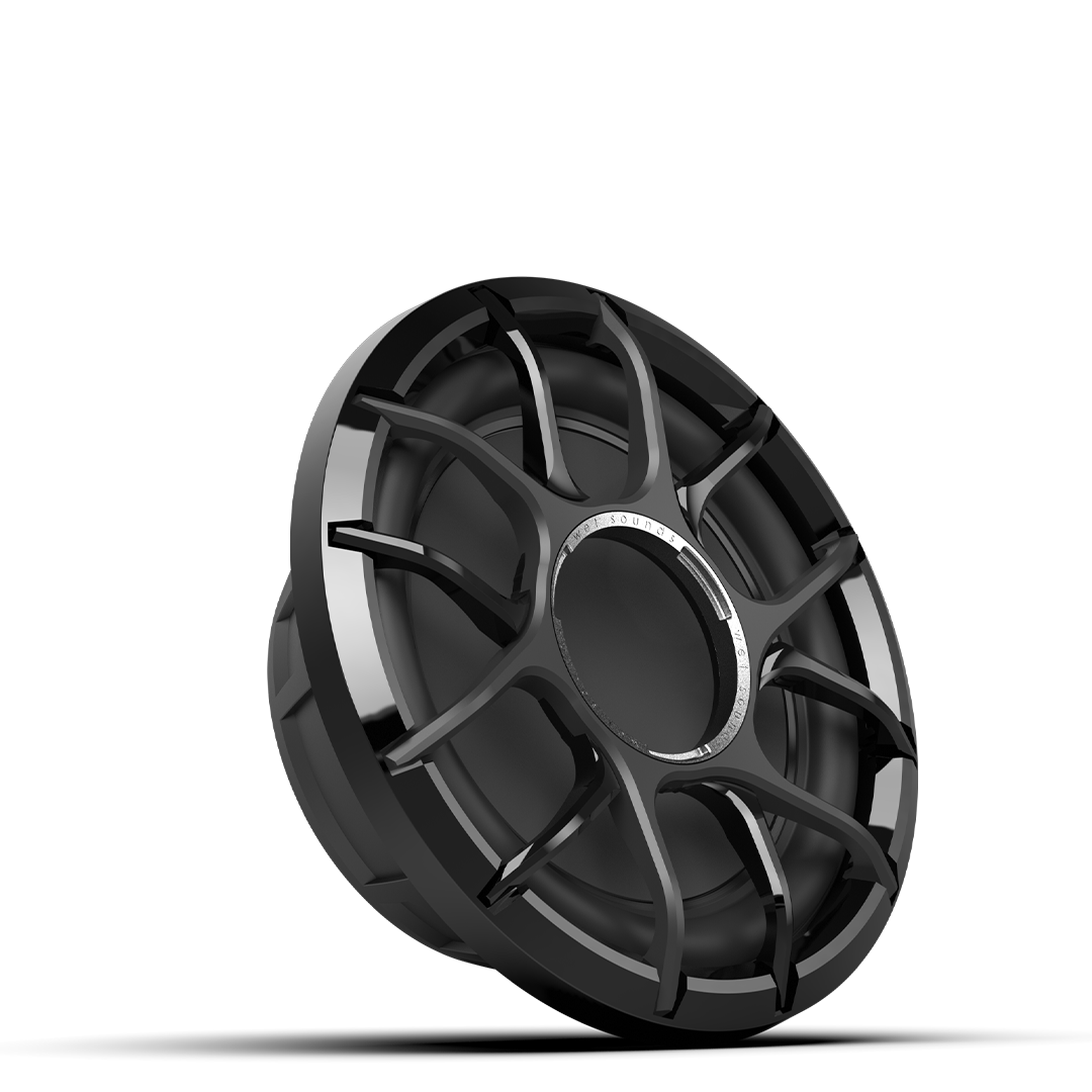 Wet Sounds ZERO 10 inch 4Ω marine subwoofer with black XZ grille sealed enclosure