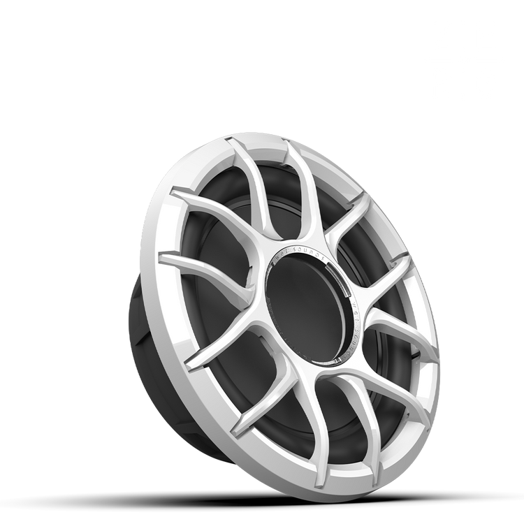 Wet Sounds ZERO 10 inch 4Ω marine subwoofer with white XZ grille sealed enclosure