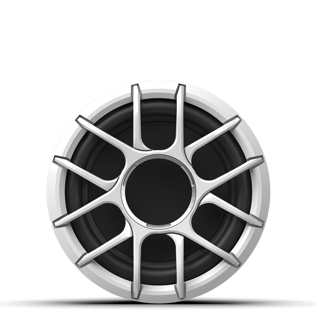 ZERO Series 10 subwoofer front view showing white grille and cone design in 4Ω
