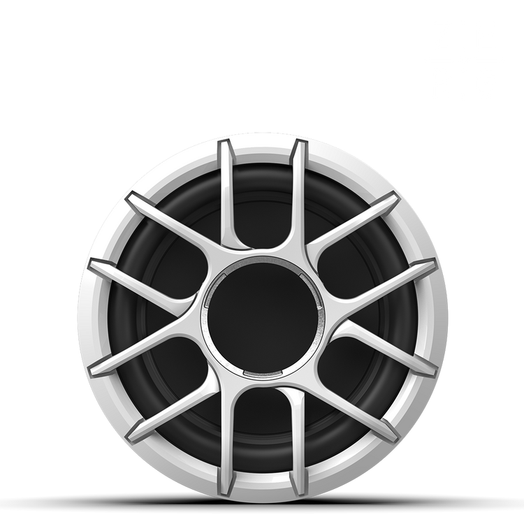 ZERO Series 10 subwoofer front view showing white grille and cone design in 4Ω