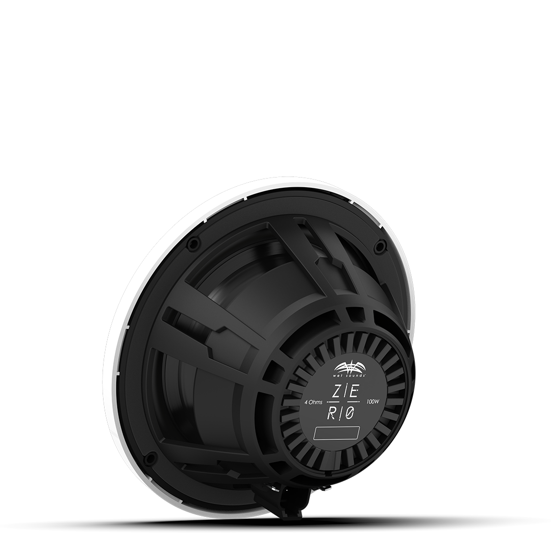 Pair of Wet Sounds ZERO 6.5 white speakers built for high performance audio