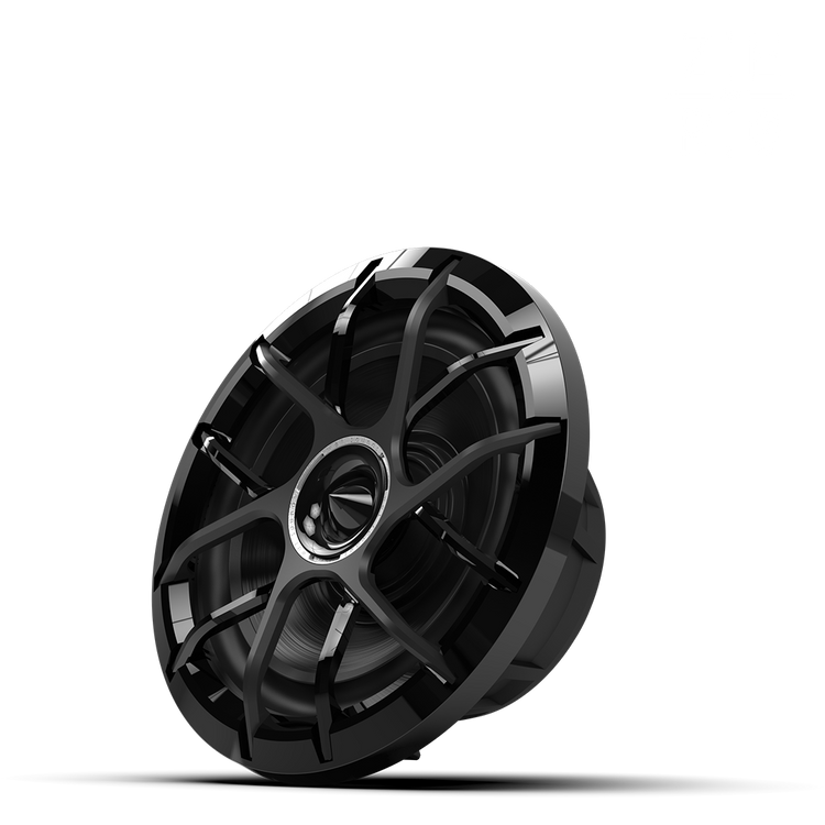 ZERO Series 8 black speaker front view showing grille and logo detail