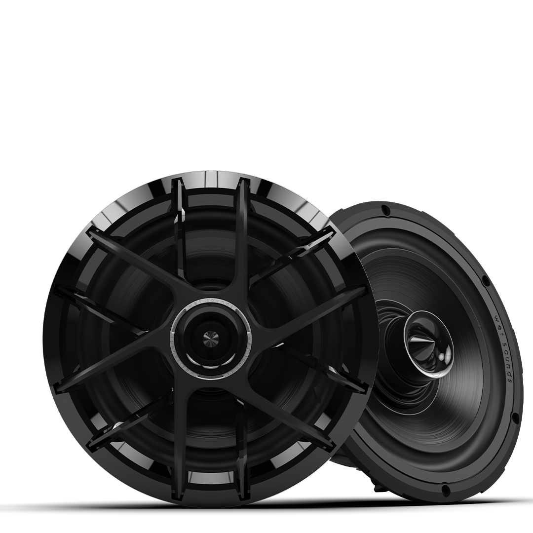 Wet Sounds ZERO 8 inch black coaxial speaker with horn loaded tweeter