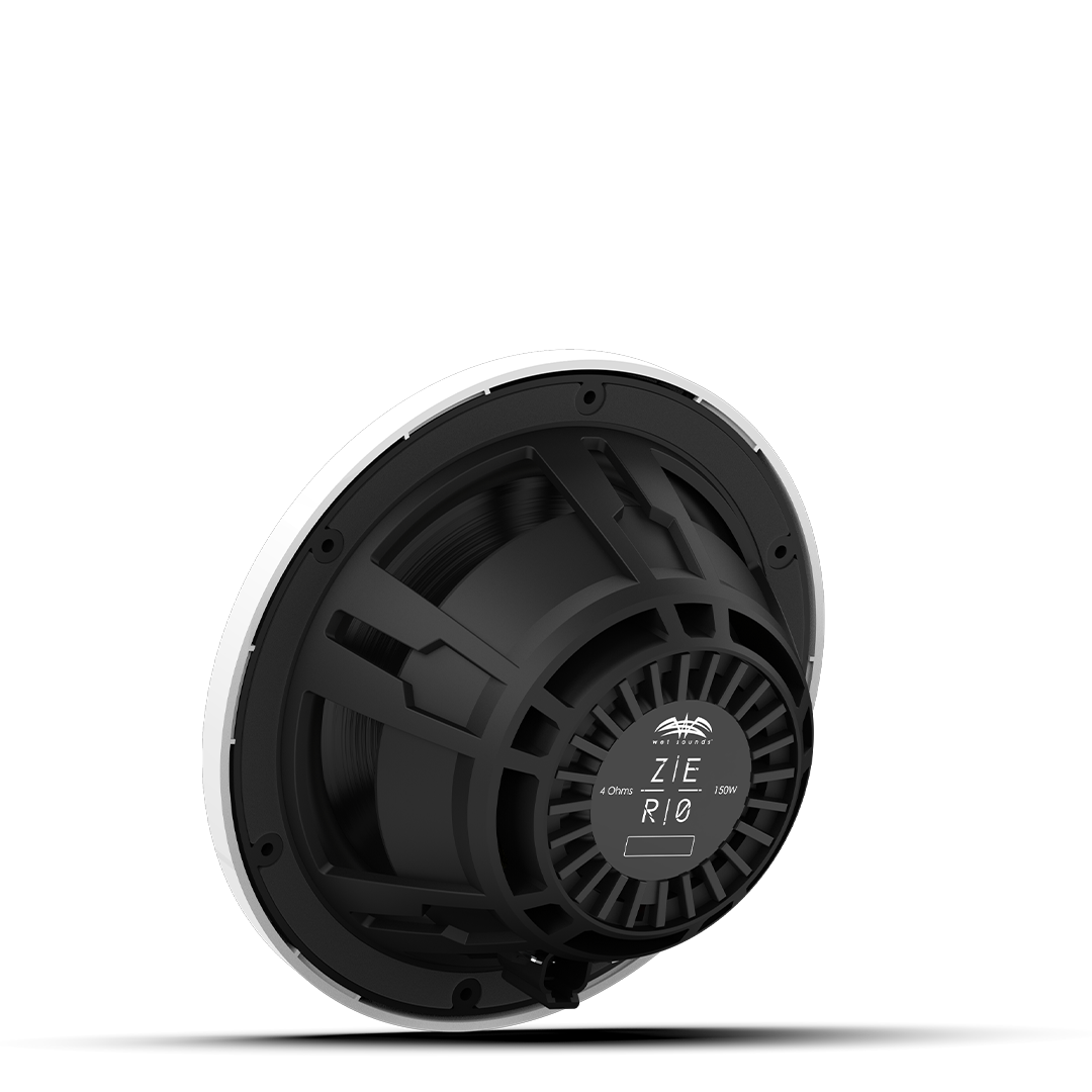 Pair of Wet Sounds ZERO 8 black speakers built for powerful outdoor audio