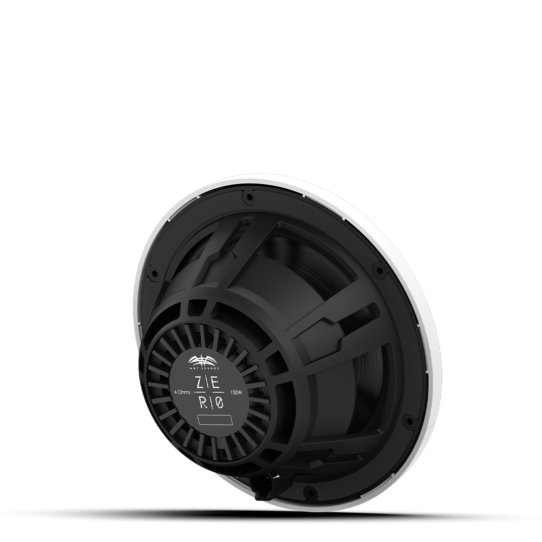 Motorcycle audio upgrade featuring ZERO 8 speakers in white fairing install