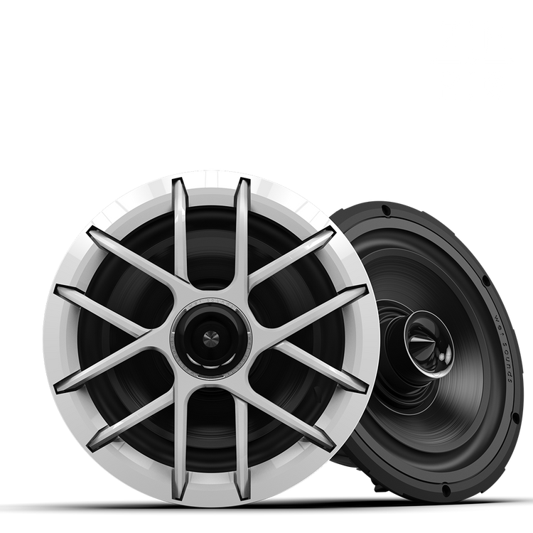Wet Sounds ZERO 8 inch white coaxial speaker with horn loaded tweeter